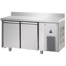 Tavolo Refrigerato Temperatura Negativa 2 Sportelli con Piano Superiore e Alzatina profondità cm 70